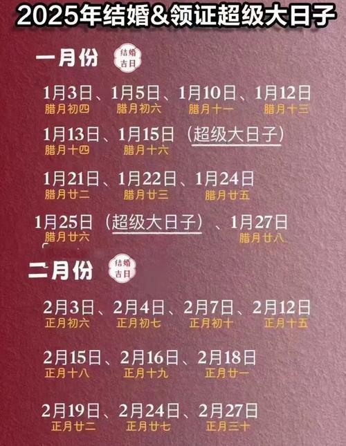 2025年農(nóng)歷十月結(jié)婚吉日