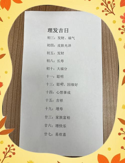 2025年10月理發(fā)最佳吉日