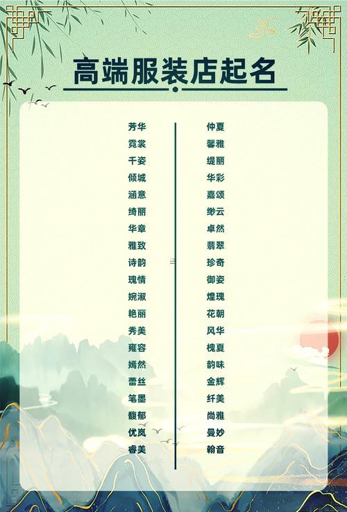 服裝店名字大全簡單洋氣