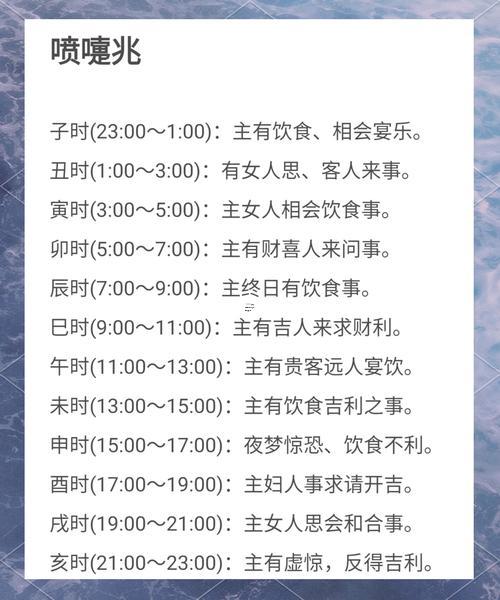 時(shí)辰打噴嚏測(cè)吉兇