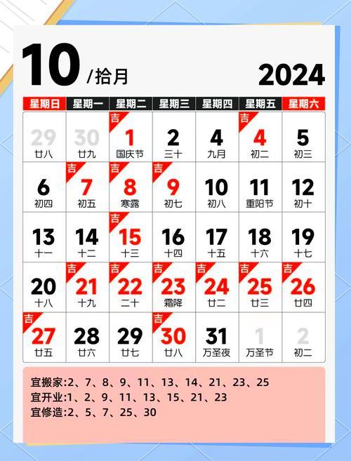 2025年10月最佳的日子