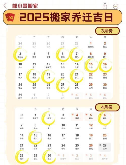 2025搬新家吉日一覽表