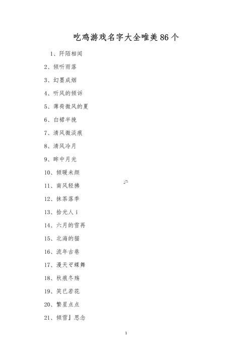 最佳聽的游戲名字