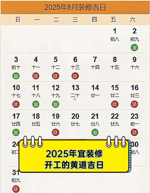 2025年十月裝修好日子