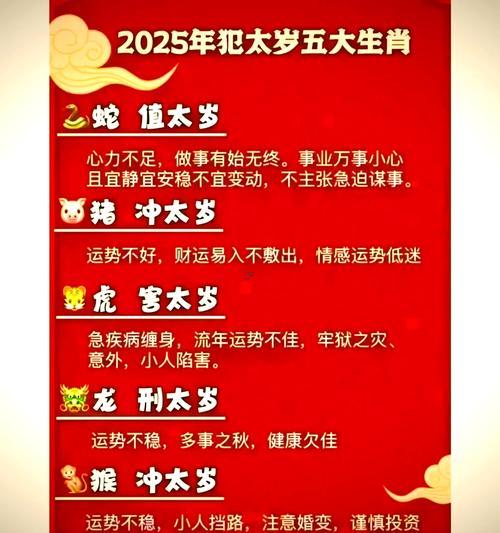 2025年屬什么的人犯太歲