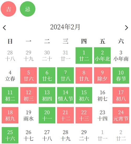 2026年2月回老家吉日