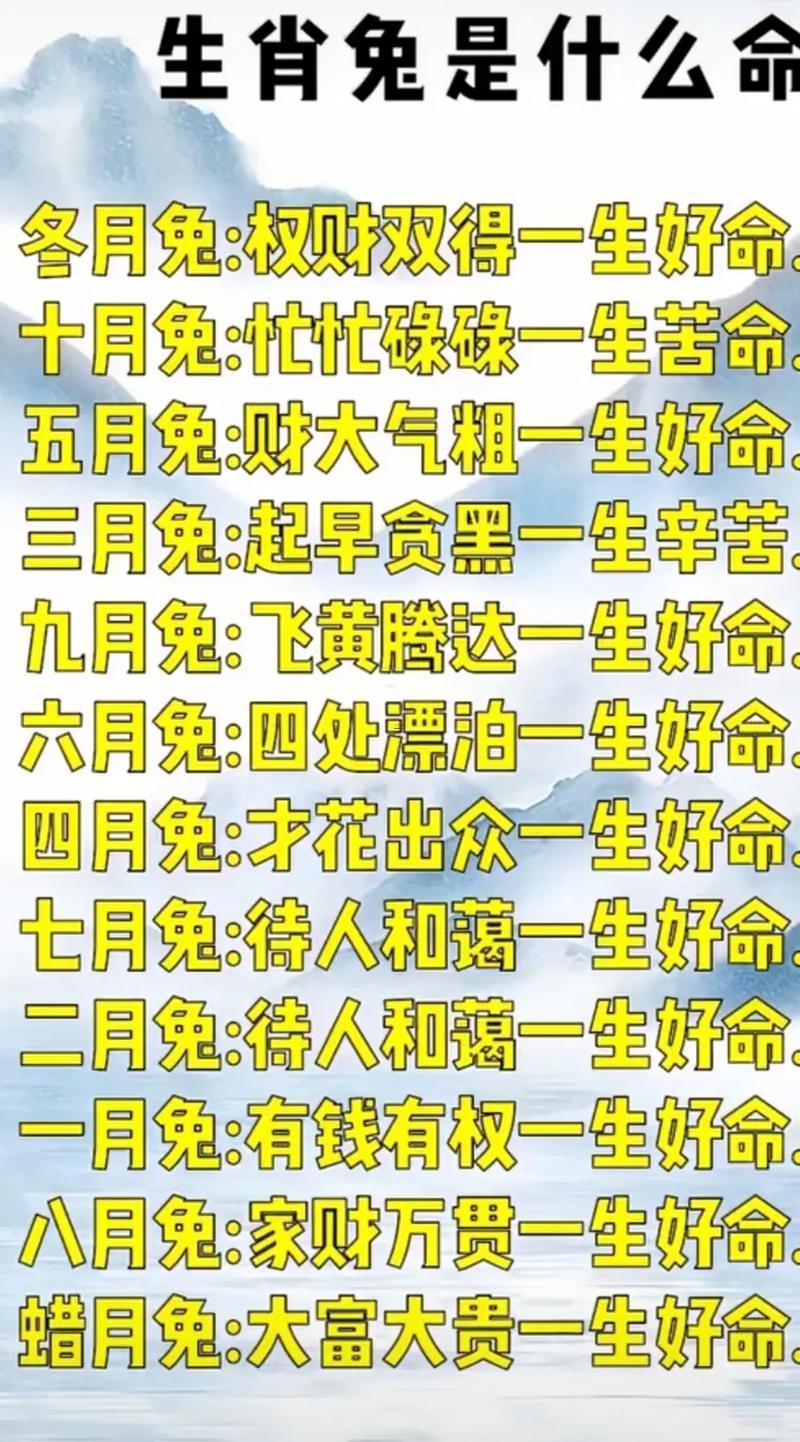 屬兔幾月的命最好