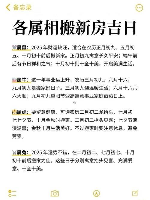 2025年適合搬家日子