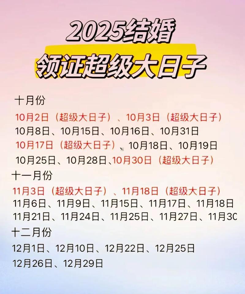 2025年農(nóng)歷9月最旺的結(jié)婚吉日