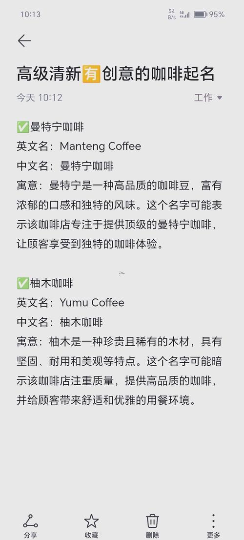 咖啡廳名字