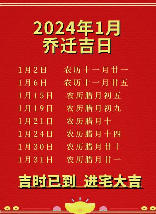 2026年陽歷1月搬家吉日是那幾天