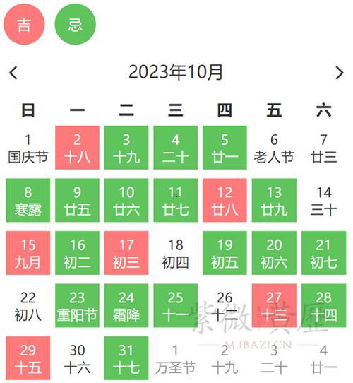 2026年10月適合動土的黃道吉日