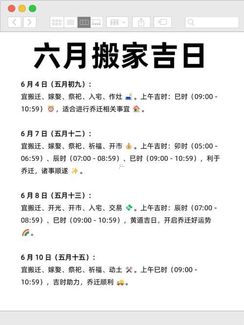 2026年4月搬家入宅吉日查詢