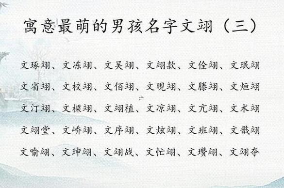 翊字取名男孩有寓意
