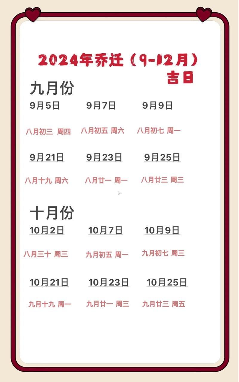 九月喬遷新居黃道吉日2025年