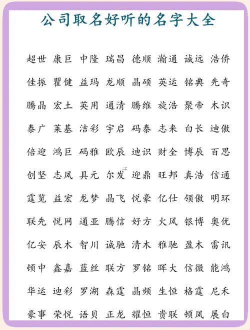 公司好名字大全