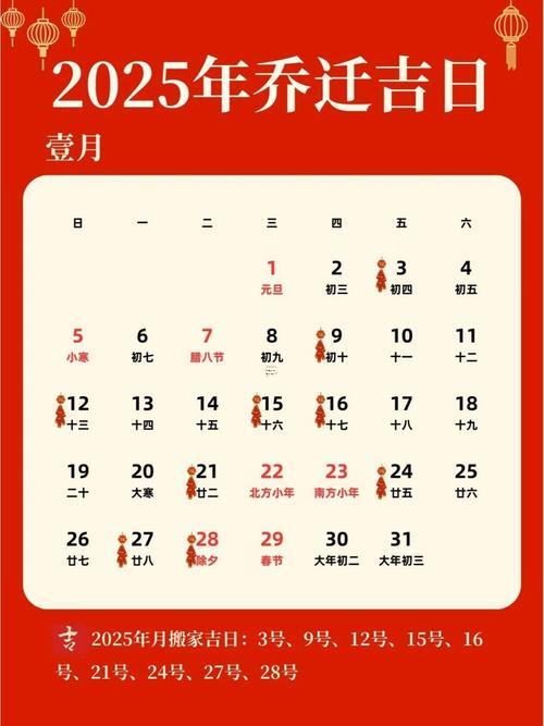 2025年萬年歷搬家吉日