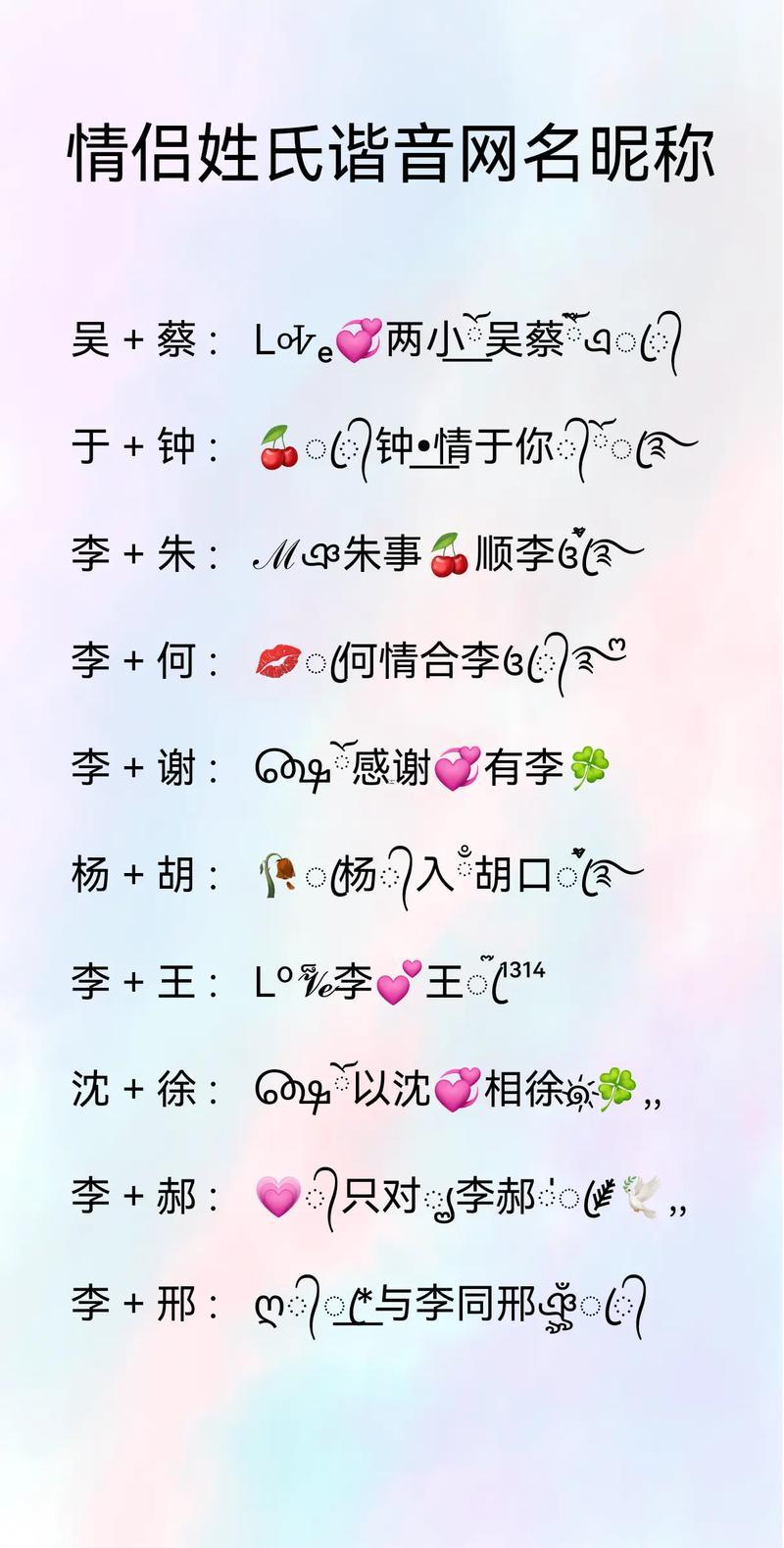 非主流情侶名