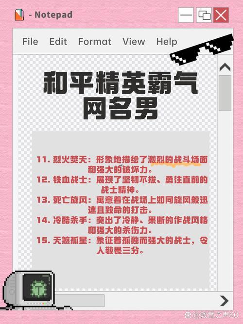 和平精英最火的昵稱