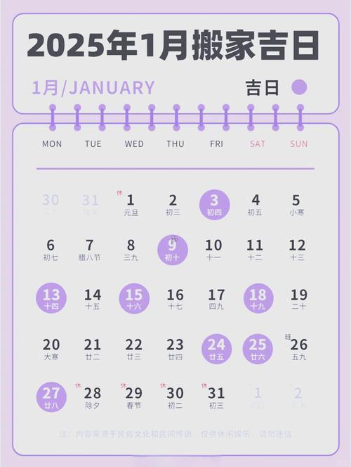 2025年出行吉日查詢表