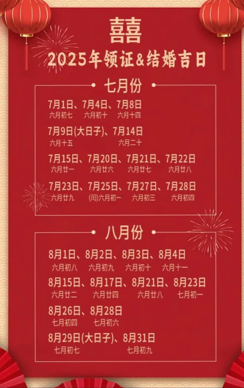 2025年11月結(jié)婚吉日推薦