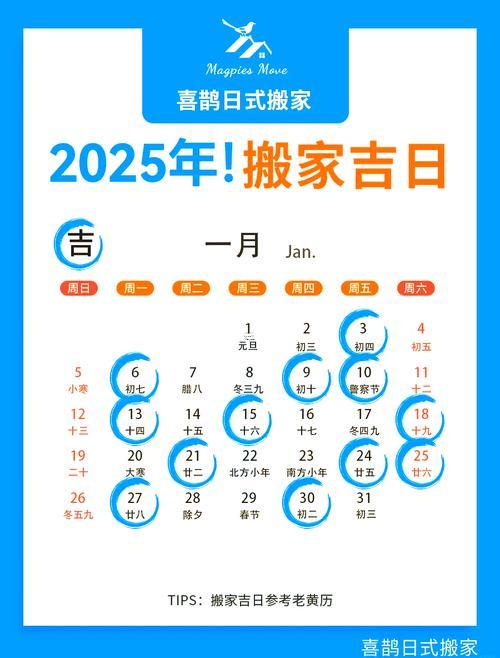 2025年搬家吉日大全