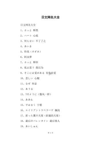 好聽的日文名字
